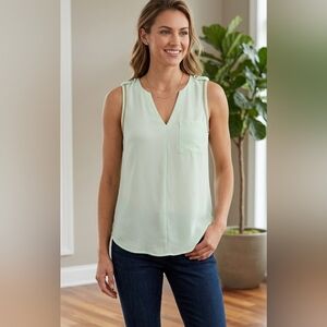 5 For $25✨️New+Tag Dynamite Light Green Chiffon Chain Tank Top Extra Small XS